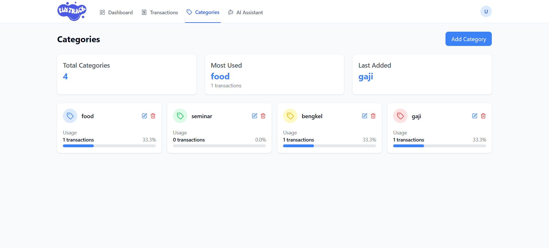 FinTrack - Personal Finance Management